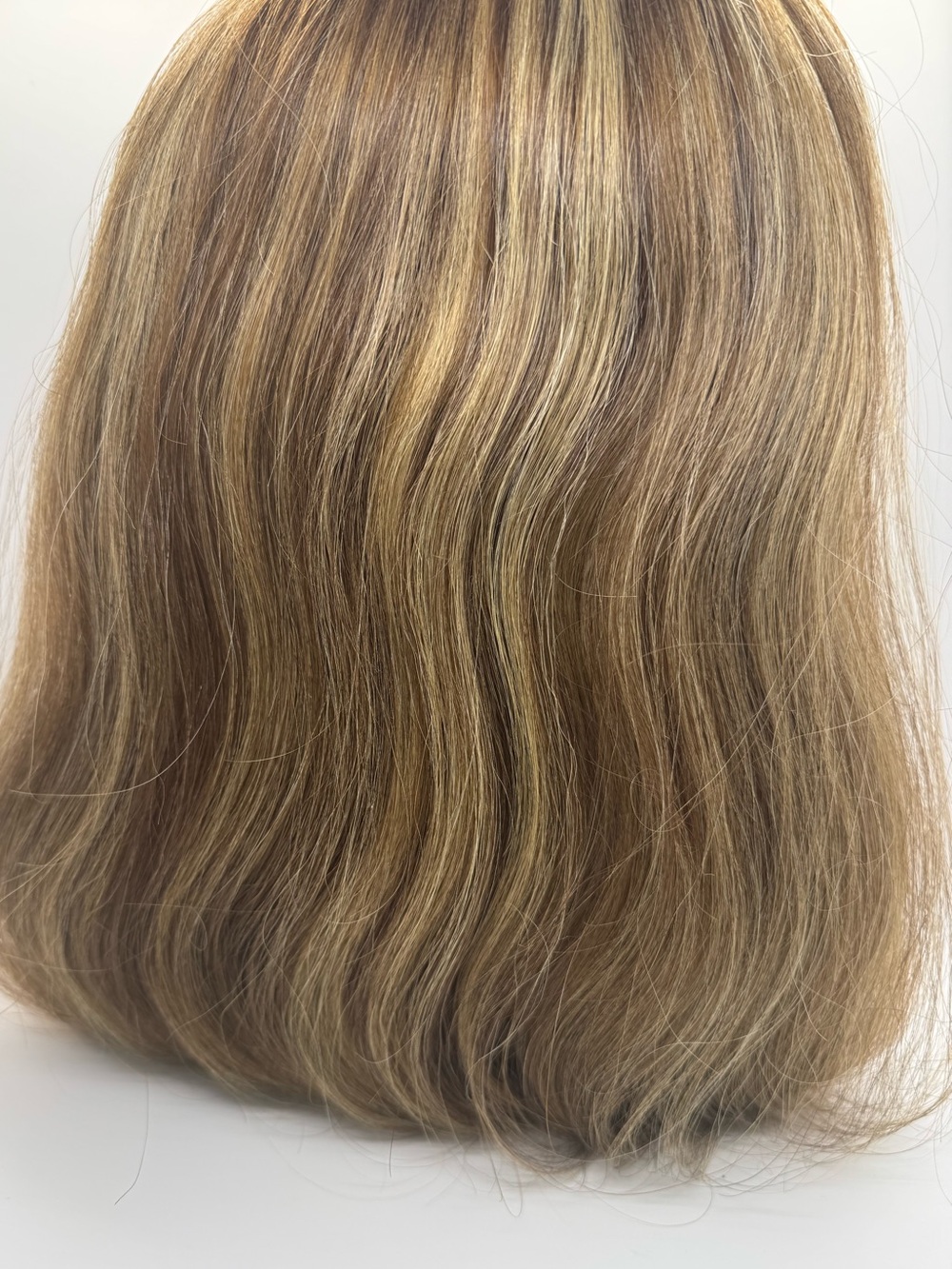 Hair Topper Brown Blonde Highlights Extensions wig clip on crown